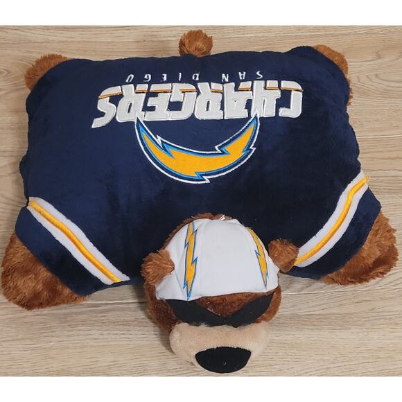 2011 Pillow Pet Bear NFL San Diego Chargers Stuffed Animal Plush Toy 13.5” - Picture 1 of 7